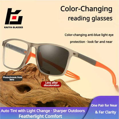 Frameless Progressive Reading Glasses – Multi-Focus Vision with Blue Light Protection for Men & Women